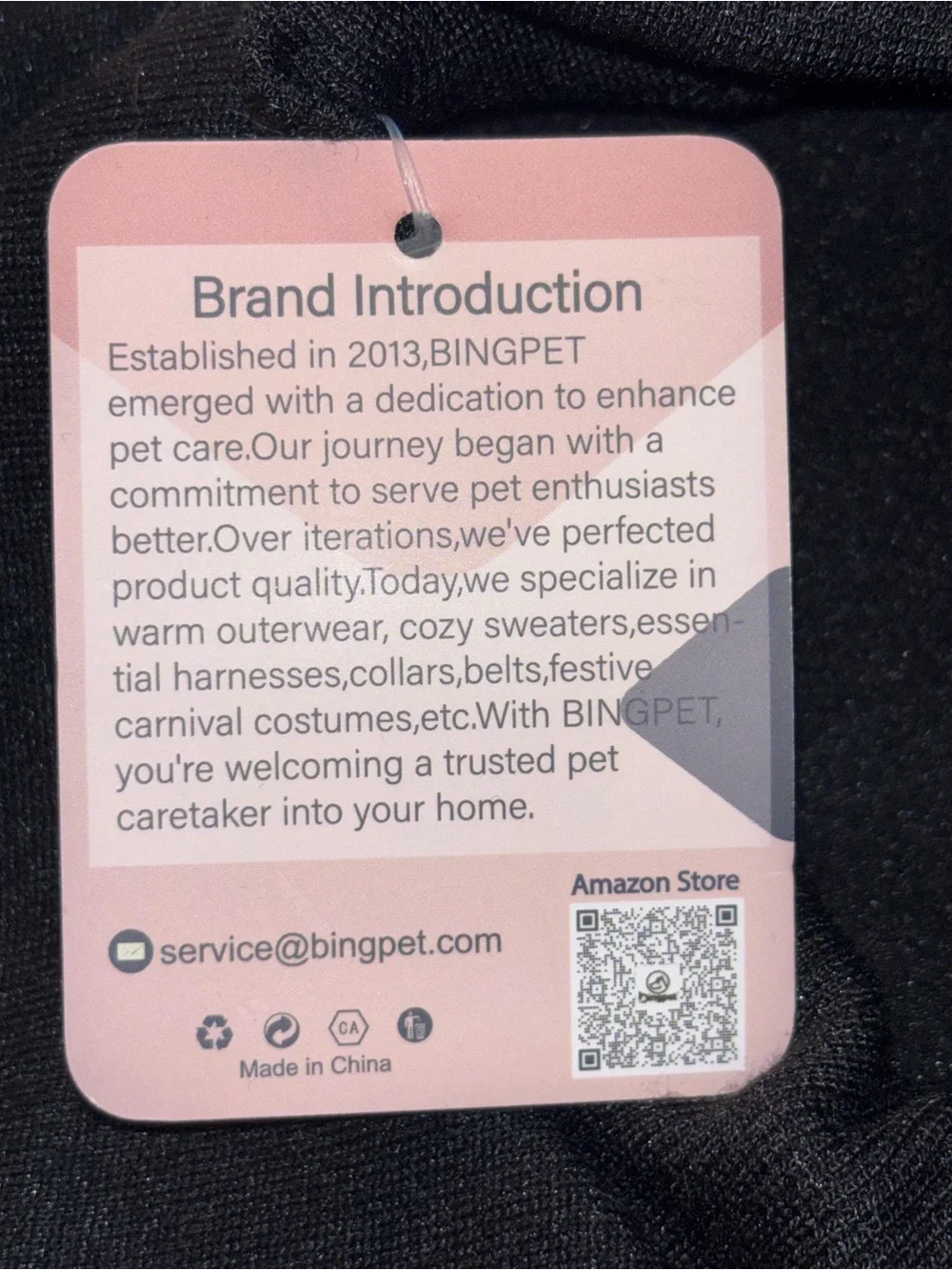 Bingpet Security Dog Hoodie Size Small